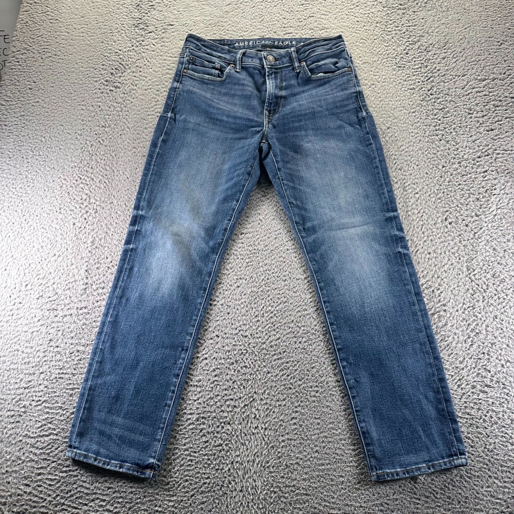 American Eagle Outfitters Jeans Men 30x30 Blue Cotton Denim Straight Slim Faded